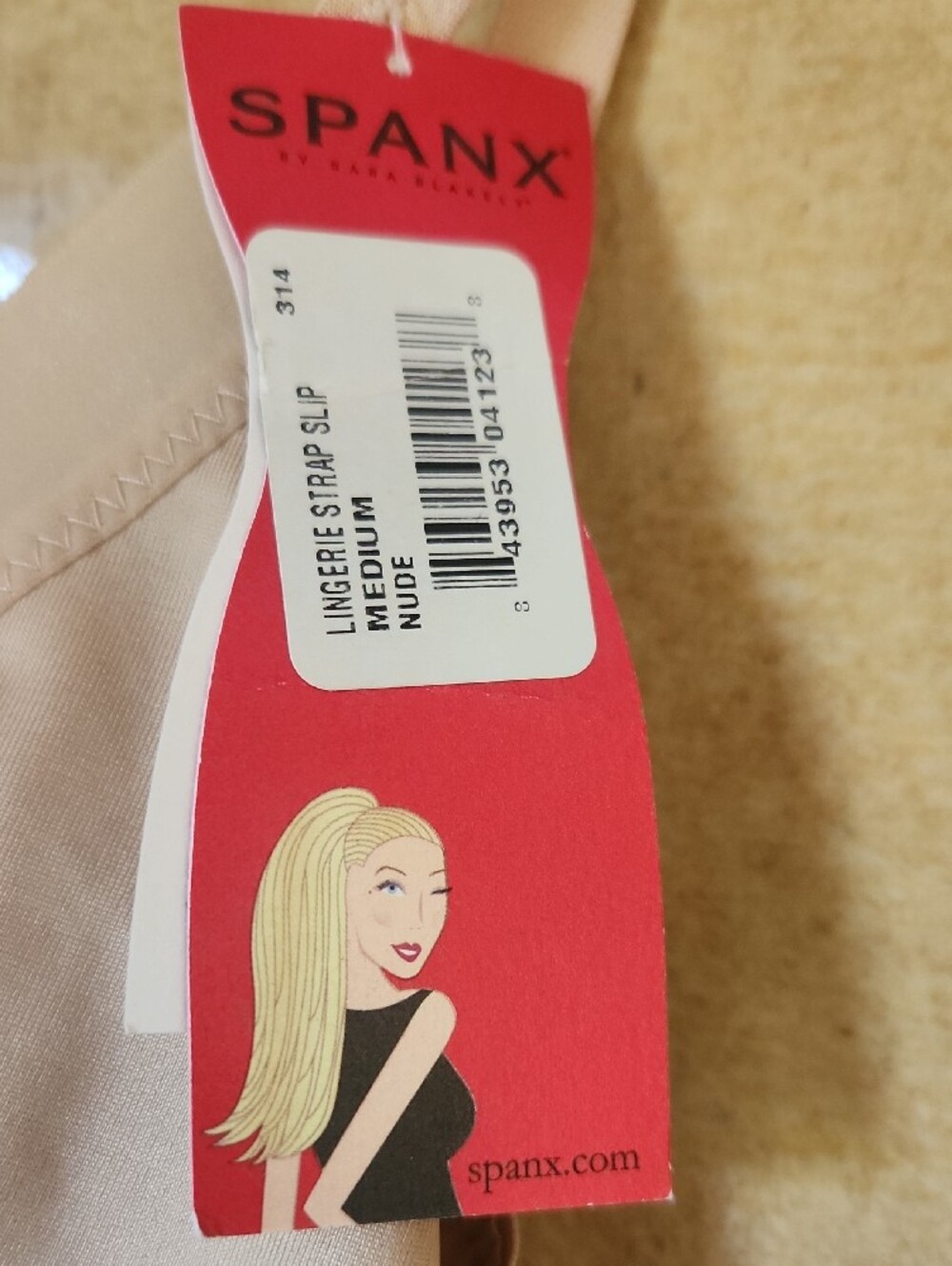 NWT- SPANX -Pale Blush V-Neck Midi Slip Dress - Picture 2 of 4